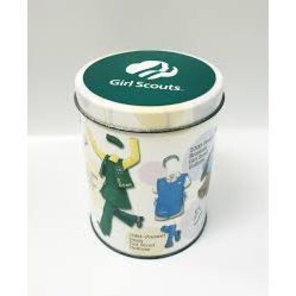 Girl Scouts Uniforms Through The Years Collectible Tin Small Round 1927-Present